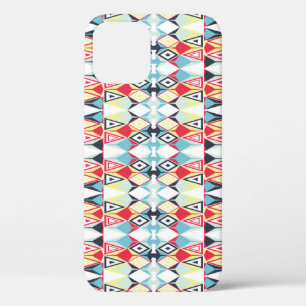 Abstract Geometric Tribal Line Pattern iPhone 12 Case