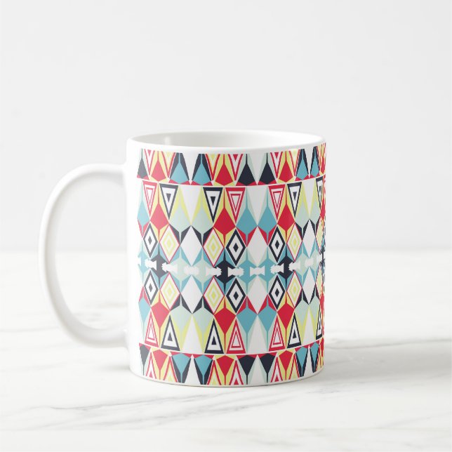 Abstract Geometric Tribal Line Pattern Coffee Mug (Left)