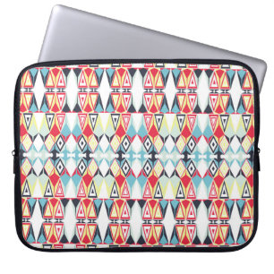 Abstract Geometric Tribal Line Pattern Laptop Sleeve