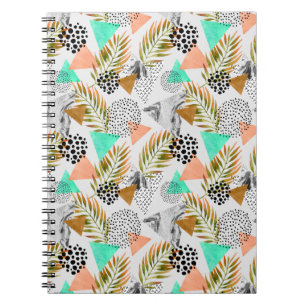 Abstract Geometric Tropical Leaf Pattern Notebook