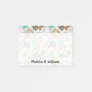 Abstract Geometric Tropical Leaf Pattern Post-it Notes