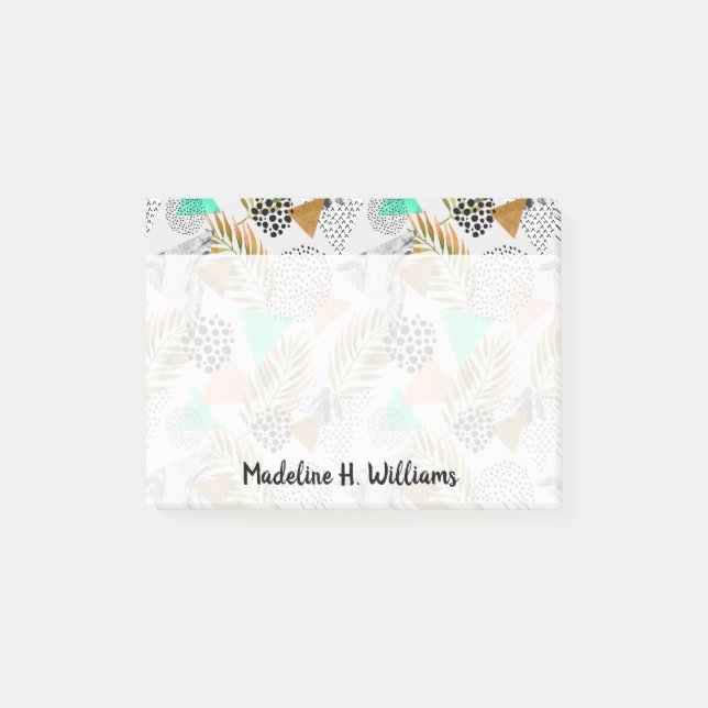 Abstract Geometric Tropical Leaf Pattern Post-it Notes (Front)
