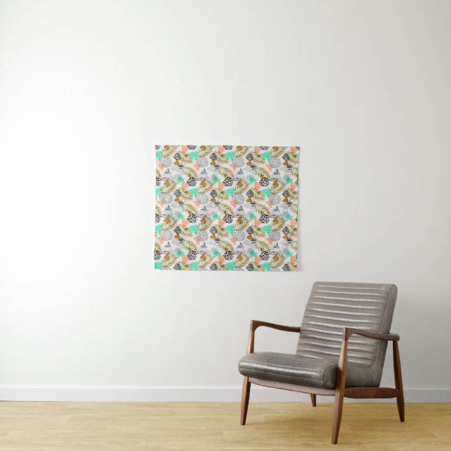 Abstract Geometric Tropical Leaf Pattern Tapestry (In Situ (Horizontal))