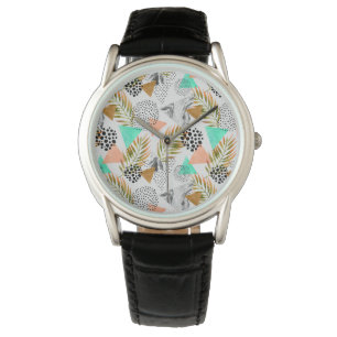 Abstract Geometric Tropical Leaf Pattern Watch
