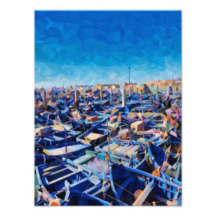 Abstract Geometric View of a Colourful Boats Photo Print