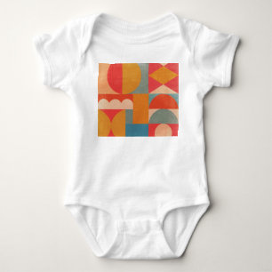 Abstract Geometric: Vintage Paper Texture Baby Bodysuit