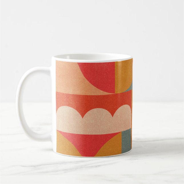 Abstract Geometric: Vintage Paper Texture Coffee Mug (Left)