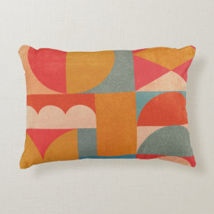 Abstract Geometric: Vintage Paper Texture Decorative Cushion