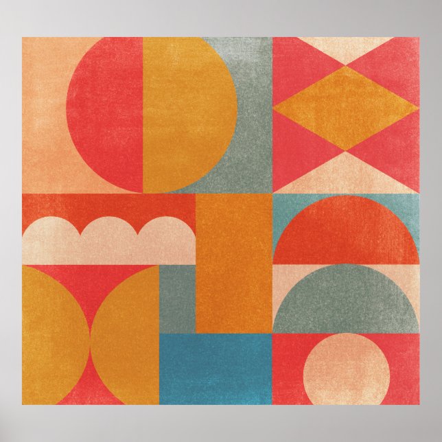 Abstract Geometric: Vintage Paper Texture Poster (Front)