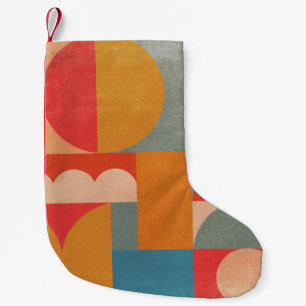 Abstract Geometric: Vintage Paper Texture Small Christmas Stocking