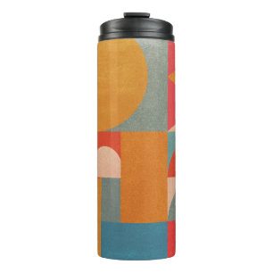 Abstract Geometric: Vintage Paper Texture Thermal Tumbler