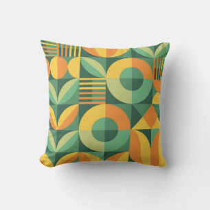 Abstract geometric vintage pattern in Scandinavian Cushion