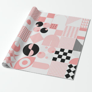 Abstract geometric vintage pattern made with simpl wrapping paper