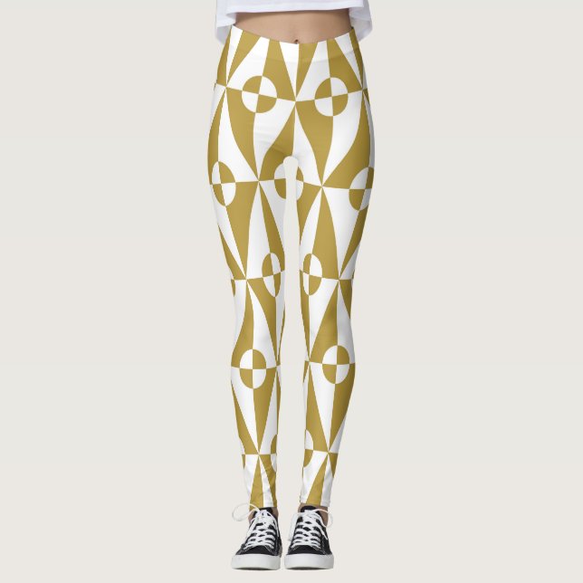 Abstract Geometric: Vintage Seamless Pattern Leggings (Front)