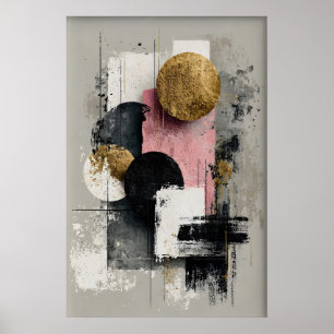 Abstract Geometric Wall Art Print, Modern Neutral