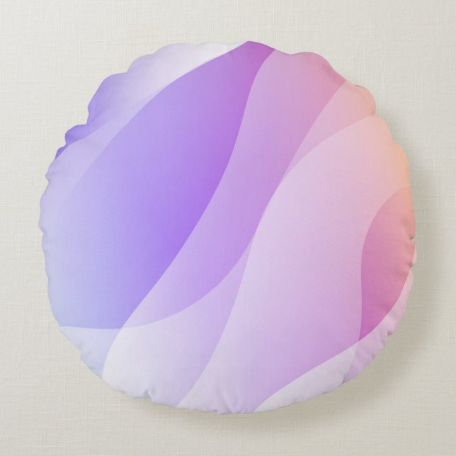 Abstract Geometric Wave Shape with Gradient Soft C Round Cushion (Front)