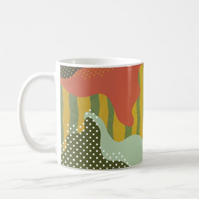 Abstract Geometric Waves Creative Background Coffee Mug (Left)