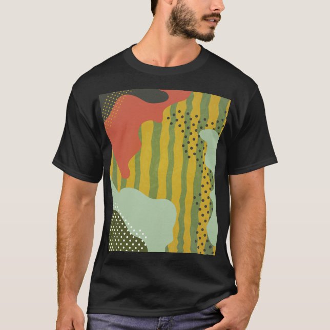 Abstract Geometric Waves Creative Background T-Shirt (Front)