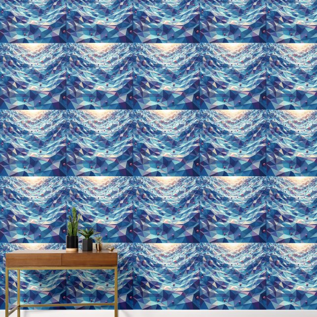 Abstract Geometric Waves: Dynamic 3D  Wallpaper (Hallway)