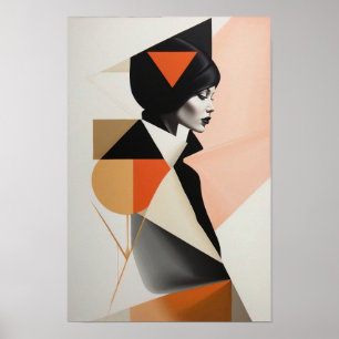 Abstract Geometric Woman - Minimalist Modern Art Poster