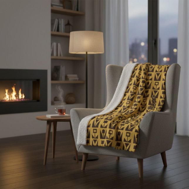 Abstract Geometric Yellow Floral Blanket (Creator Uploaded)