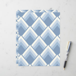 Abstract geometrical, blue and off white 2