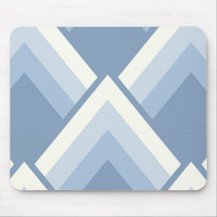 Abstract geometrical, blue and off white 2 mouse pad