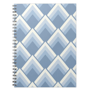 Abstract geometrical, blue and off white 2 noteboo notebook