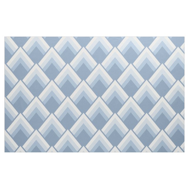 Abstract geometrical, blue and off white fabric (Fat Quarter)
