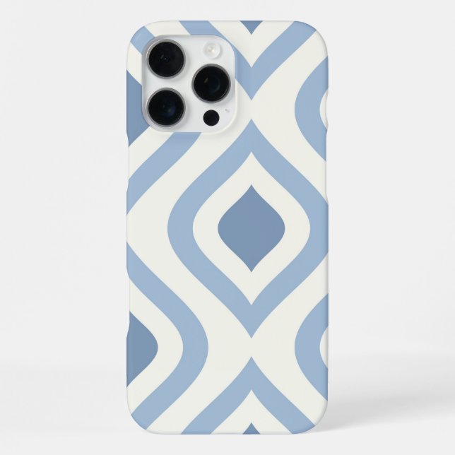 Abstract geometrical, blue and off white iPhone case (Back)