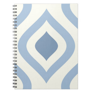 Abstract geometrical, blue and off white notebook