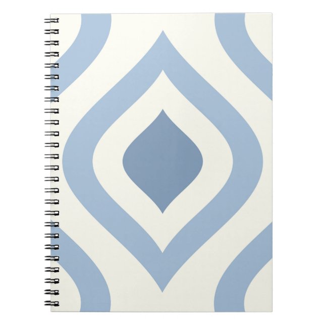 Abstract geometrical, blue and off white notebook (Front)