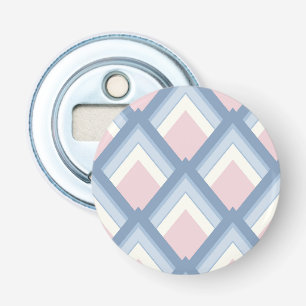 Abstract geometrical, blue, pink and off white bottle opener