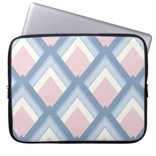 Abstract geometrical, blue, pink and off white laptop sleeve