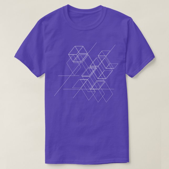 abstract geometrical boxes flying in the sky T-Shirt (Design Front)