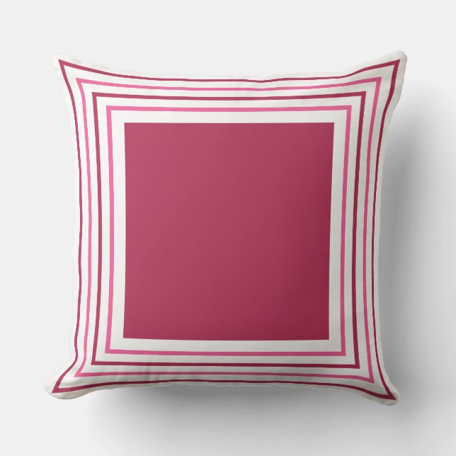 Abstract Geometrical Burgundy Red & Pink Cushion (Front)