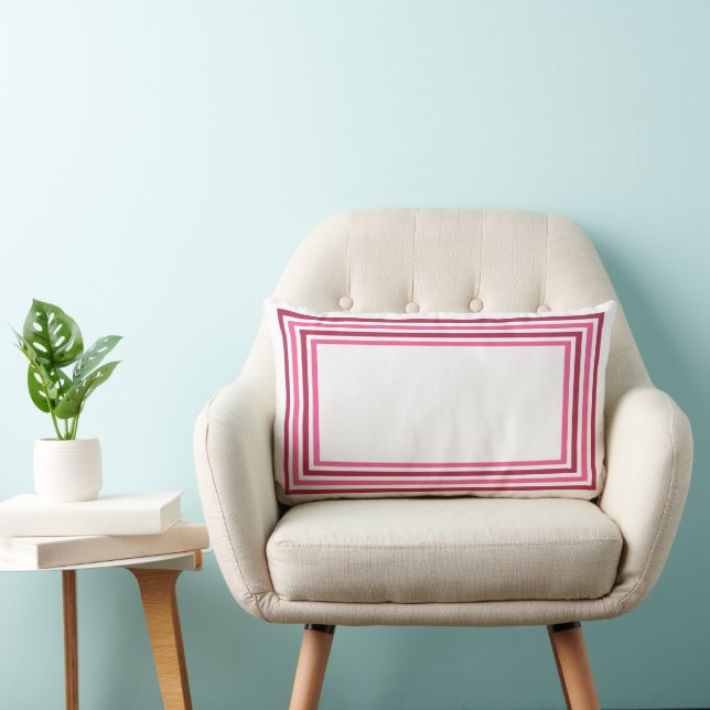 Abstract Geometrical Burgundy Red & Pink Lumbar Cushion (Chair)