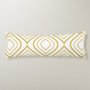 Abstract geometrical, white and gold body cushion