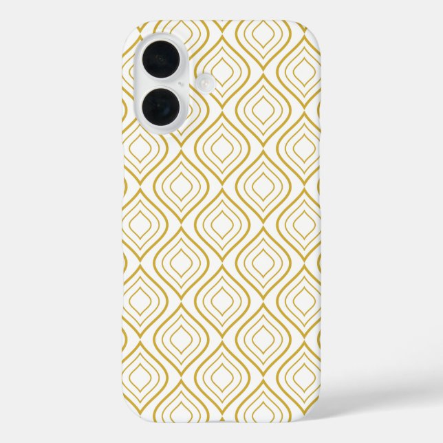Abstract geometrical, white and gold Case-Mate iPhone case (Back)
