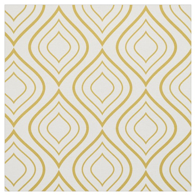 Abstract geometrical, white and gold fabric (Swatch)