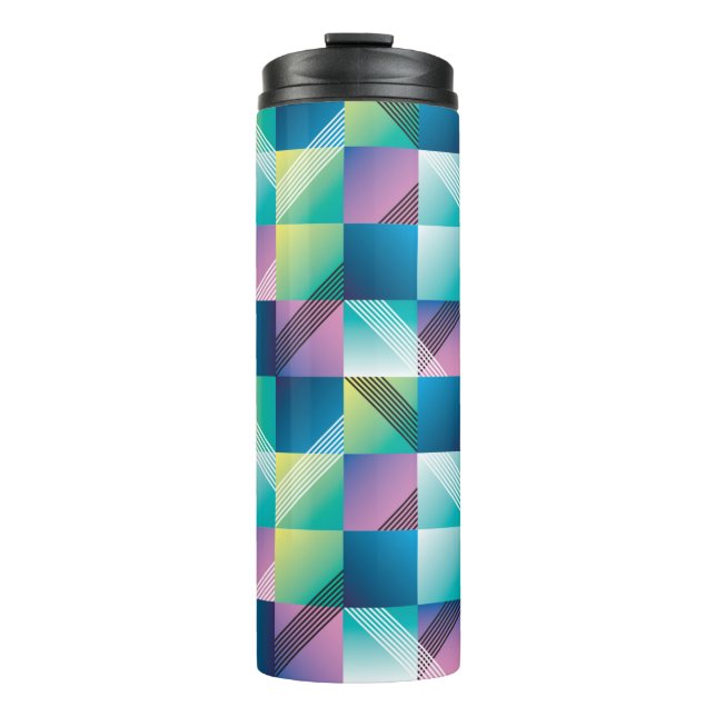 Abstract geometry seamless pattern thermal tumbler (Front)