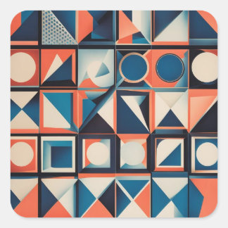 Abstract Geometry Square Sticker