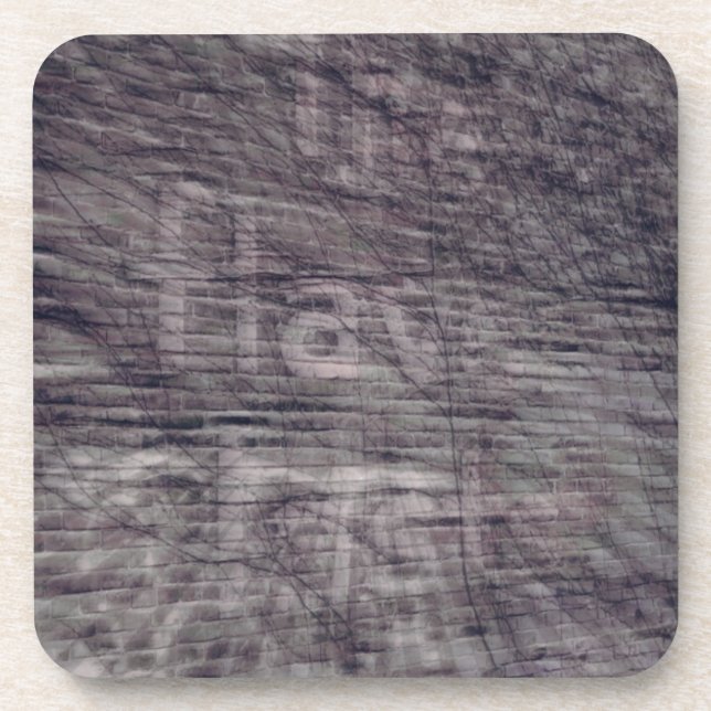 Abstract Ghost Sign on Brick Building Coaster (Front)