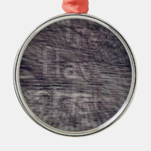 Abstract Ghost Sign on Brick Building Metal Tree Decoration