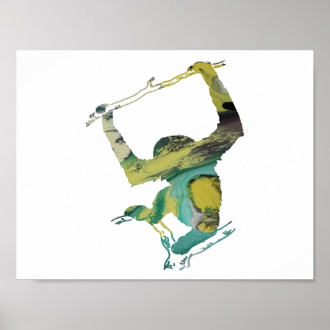 Abstract Gibbon silhouette Poster (Front)