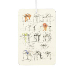 Abstract Gift Boxes Pattern Car Air Freshener