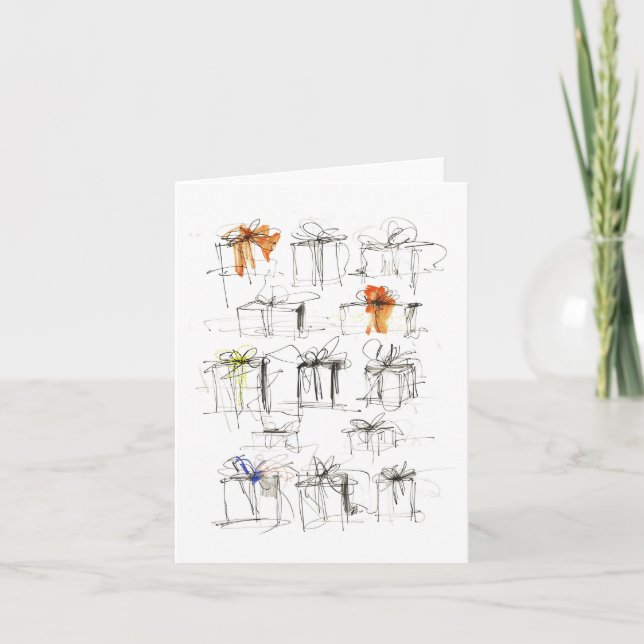 Abstract Gift Boxes Pattern Invitation (Front)