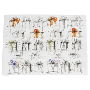 Abstract Gift Boxes Pattern Large Gift Bag