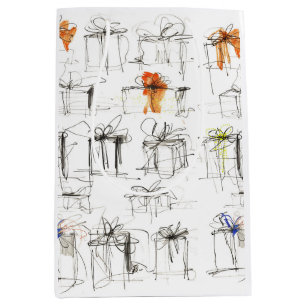 Abstract Gift Boxes Pattern Medium Gift Bag