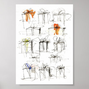 Abstract Gift Boxes Pattern Poster